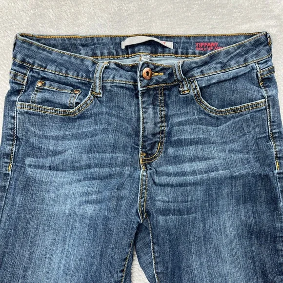 !iT Jeans Tiffany Roll Up Ankle Skinny Jeans Med Wash Blue W22596DB01 Women 10 - Picture 2 of 12